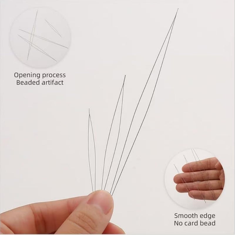 floatingsnow Beading Needles Set,28 Pcs Seed Beads Needles Big Eye, Jewelry Making Supplies Beading Needles Bead Needle Threader for Jewelry Making - Image 4